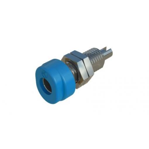 Hirschmann Test & Measurement Zásuvka na banánky, 4 mm, 60V dc, 16A, Modrá, Vnitřní Pájecí, materiál kontaktu: Tlakově