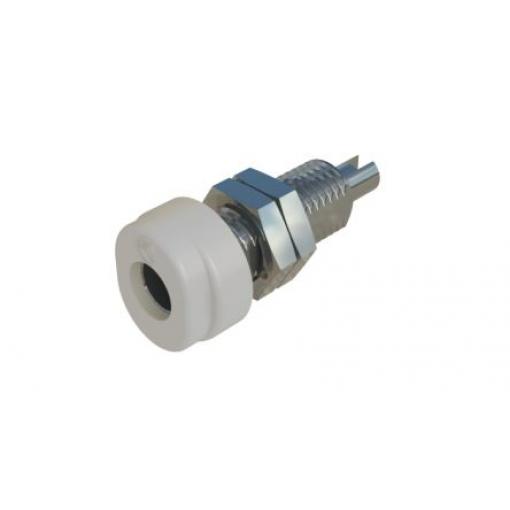 Hirschmann Test & Measurement Zásuvka na banánky, 4 mm, 60V dc, 16A, Bílá, Vnitřní Pájecí, materiál kontaktu: Tlakově