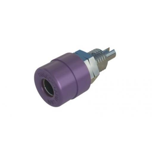 Hirschmann Test & Measurement Zásuvka na banánky, 4 mm, 60V dc, 32A, Fialová, Vnitřní Pájecí, materiál kontaktu: Tlakově