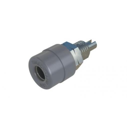 Hirschmann Test & Measurement Zásuvka na banánky, 4 mm, 60V dc, 32A, Šedá, Vnitřní Pájecí, materiál kontaktu: Tlakově