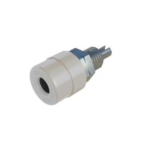 Hirschmann Test & Measurement Zásuvka na banánky, 4 mm, 60V dc, 32A, Bílá, Vnitřní Pájecí, materiál kontaktu: Tlakově