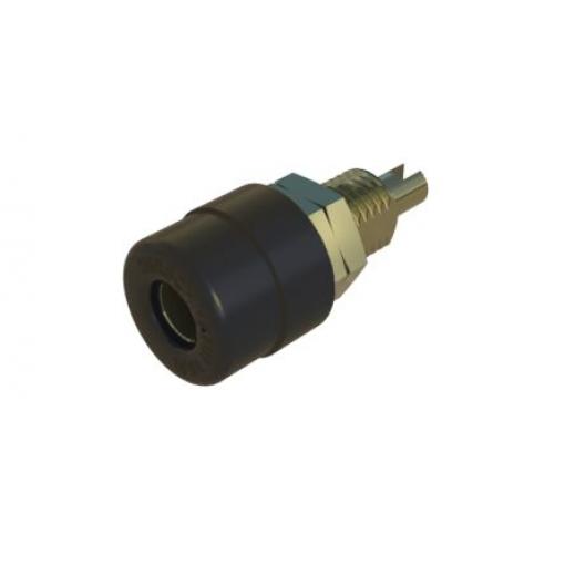 Hirschmann Test & Measurement Zásuvka na banánky, 4 mm, 60V dc, 32A, Černá, Vnitřní Pájecí, materiál kontaktu: Tlakově