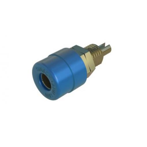 Hirschmann Test & Measurement Zásuvka na banánky, 4 mm, 60V dc, 32A, Modrá, Vnitřní Pájecí, materiál kontaktu: Tlakově