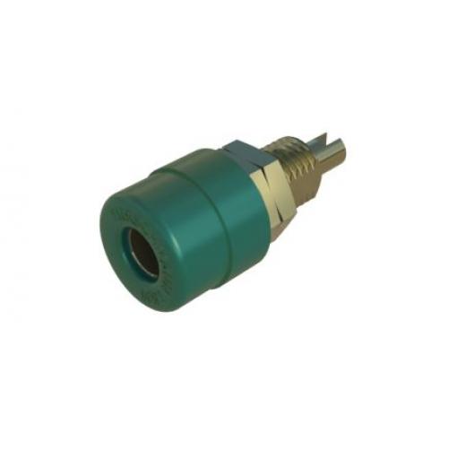 Hirschmann Test & Measurement Zásuvka na banánky, 4 mm, 60V dc, 32A, Zelená, Vnitřní Pájecí, materiál kontaktu: Tlakově