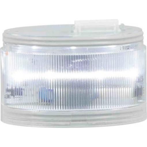 RS PRO Maják barva čočky Čirá Stálé, Blikající LED Blikající světelný prvek 240V ac/dc barva pouzdra Čirá základna 70 mm