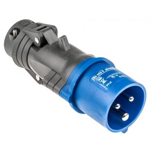 Legrand Průmyslový napájecí konektor, řada: HYPRA, IP44, Kabel, formát pólů: 2P+PE, orientace těla: Rovný barva Modrá,