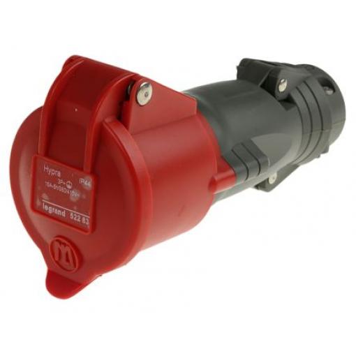 Legrand Průmyslová zásuvka, IP44, Panel barva Červená, 16 A, 400 V