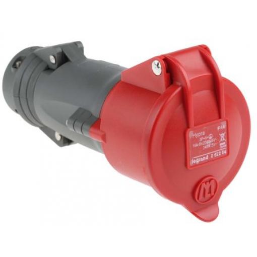 Legrand Adaptér pro průmyslový napájecí konektor, IP44, Panel barva Červená, 16 A, 400 V