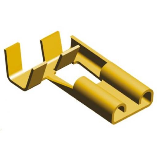 TE Connectivity Zásuvný konektor, řada: FASTON .250 Neizolované, 6.35 x 0.81 mm, Žlutá Vnitřní, celková délka: 11.4 mm,
