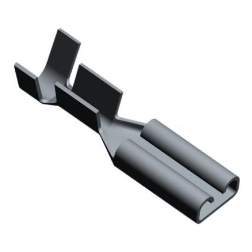TE Connectivity Zásuvný konektor, řada: FASTON .110 Neizolované, 2.79 x 0.79 mm, Černá Vnitřní, celková délka: 16.9 mm,