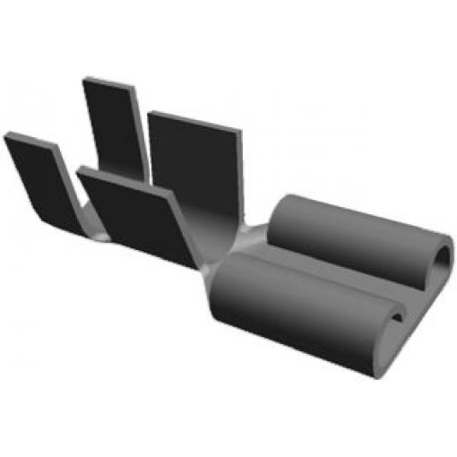 TE Connectivity Zásuvný konektor, řada: FASTIN-FASTON .250 Neizolované, 6.35 x 0.81 mm, Černá Vnitřní, celková délka:
