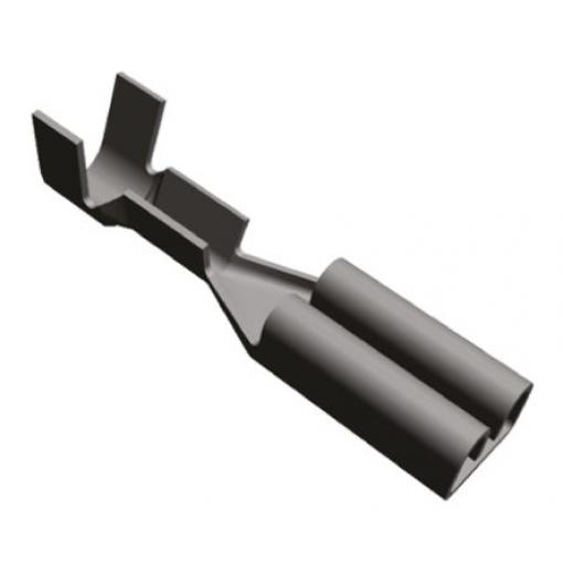 TE Connectivity Zásuvný konektor, řada: FASTON .110 Neizolované, 2.79 x 0.5 mm, Černá Vnitřní, celková délka: 15.4 mm,