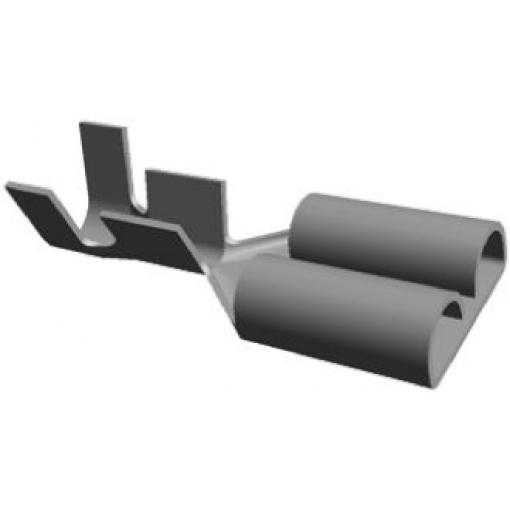 TE Connectivity Zásuvný konektor, řada: FASTIN-FASTON .250 Neizolované, 6.35 x 0.81 mm, Černá Vnitřní, celková délka: