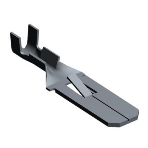 TE Connectivity Zásuvný konektor, řada: FASTON .250 Neizolované, 6.48 x 0.83 mm, Černá Vnější, celková délka: 30.26 mm,