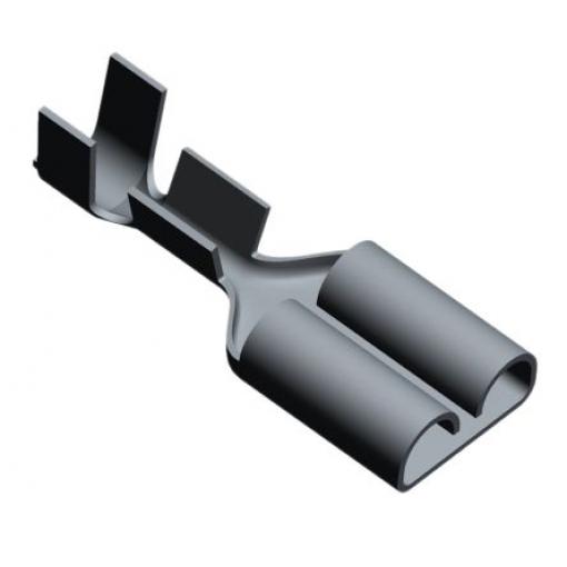 TE Connectivity Zásuvný konektor, řada: FASTIN-FASTON .250 Neizolované, 7.49 x 0.3 mm, Černá Vnitřní, celková délka: