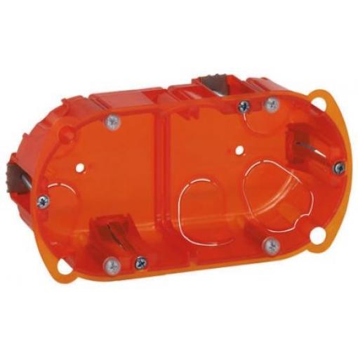 Instalační krabice Batibox 2 40 mm Plastové Oranžová NF 143mm Legrand IP20 Zapuštěná montáž 72 mm