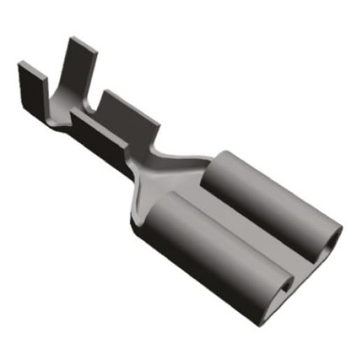TE Connectivity Zásuvný konektor, řada: FASTON .250 Neizolované, 6.35 x 0.81 mm, Stříbrná Vnitřní, celková délka: 19 mm,