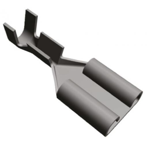 TE Connectivity Zásuvný konektor, řada: FASTON .250 Neizolované, 6.35 x 0.81 mm, Stříbrná Vnitřní, celková délka: 19.2