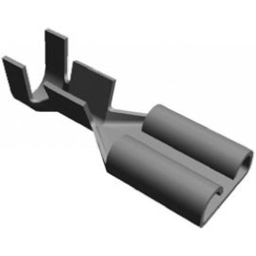 TE Connectivity Zásuvný konektor, řada: FASTON .187 Neizolované, 4.75 x 0.81 mm, Černá Vnitřní, celková délka: 15 mm,