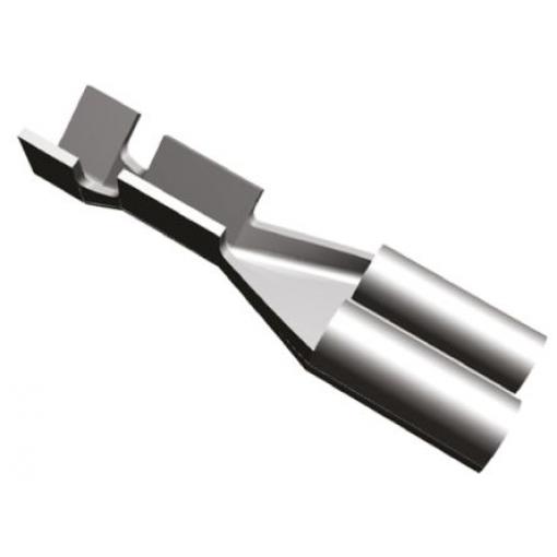 TE Connectivity Zásuvný konektor, řada: FASTON .110 Neizolované, 2.79 x 0.51 mm, Černá Vnitřní, celková délka: 11.7 mm,