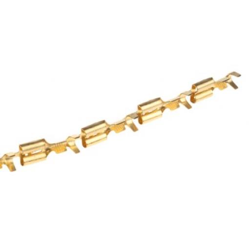 TE Connectivity Zásuvný konektor, řada: FASTIN-FASTON .250 Neizolované, 6.35 x 0.81 mm, Žlutá Vnitřní, celková délka:
