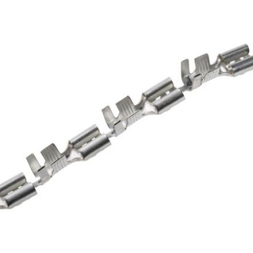 TE Connectivity Zásuvný konektor, řada: FASTIN-FASTON .250 Neizolované, 6.35 x 0.81 mm, Černá Vnitřní, celková délka: