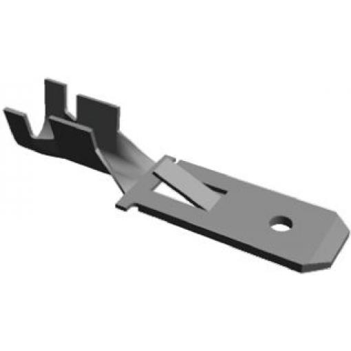 TE Connectivity Zásuvný konektor, řada: FASTIN-FASTON .250 Neizolované, 6.35 x 0.81 mm, Černá Vnější, celková délka: