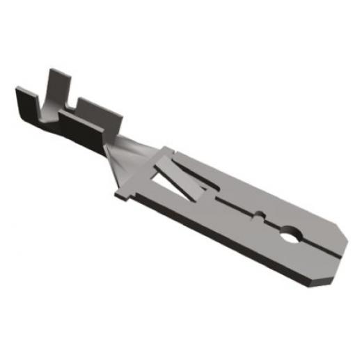 TE Connectivity Zásuvný konektor, řada: FASTIN-FASTON .250 Neizolované, 6.35 x 0.8 mm, Černá Vnější, celková délka: 27.5