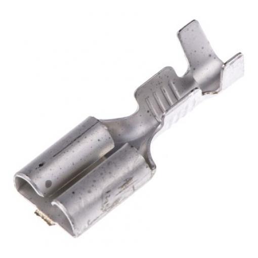 TE Connectivity Zásuvný konektor, řada: FASTON .250 Neizolované, 6.35 x 0.8 mm, Černá Vnitřní, celková délka: 19.2 mm,