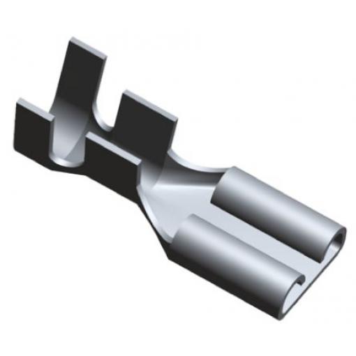 TE Connectivity Zásuvný konektor, řada: FASTON .250 Neizolované, 6.35 x 0.8 mm, Černá Vnitřní, celková délka: 19.6 mm,