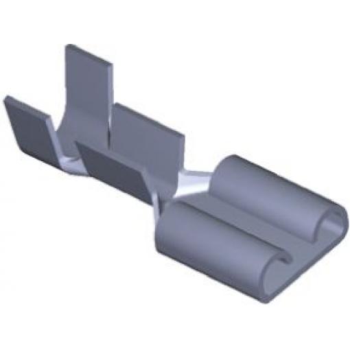 TE Connectivity Zásuvný konektor, řada: FASTON .250 Neizolované, 6.35 x 0.81 mm, Černá Vnitřní, celková délka: 19.18 mm,