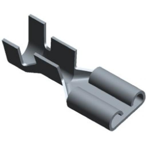 TE Connectivity Zásuvný konektor, řada: FASTON .250 Neizolované, 6.35 x 0.81 mm, Černá Vnitřní, celková délka: 19.5 mm,