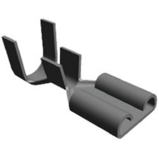 TE Connectivity Zásuvný konektor, řada: FASTON .250 Neizolované, 6.35 x 0.81 mm, Stříbrná Vnitřní, celková délka: 20.88