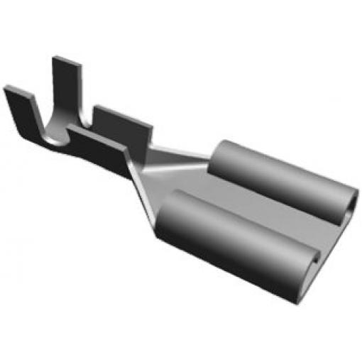 TE Connectivity Zásuvný konektor, řada: FASTON .250 Neizolované, 6.35 x 0.81 mm, Černá Vnitřní, celková délka: 21.46 mm,