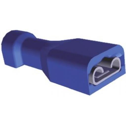 Krimpovací zásuvka, řada: Ultra-Fast .187, Samice, pokovení: Cín, max. AWG: 14AWG, min. AWG: 16AWG, 1.3mm² - 2mm² Modrá