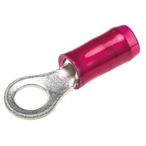 Očková koncovka, řada: PIDG, pokovení: Cín, M4, Červená, 105 °C, min. AWG: 22 AWG, max. AWG: 16 AWG, Izolované, TE