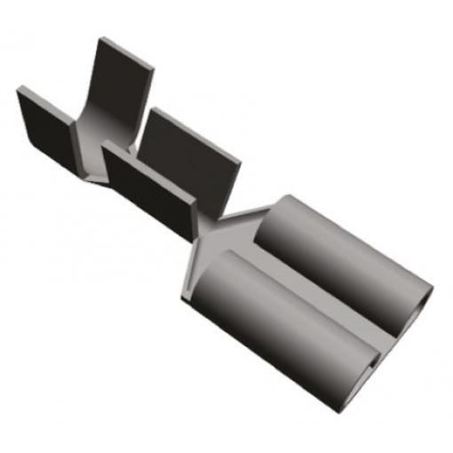 TE Connectivity Zásuvný konektor, řada: FASTON .250 Neizolované, 6.35 x 0.81 mm, Černá Vnitřní, celková délka: 19 mm,
