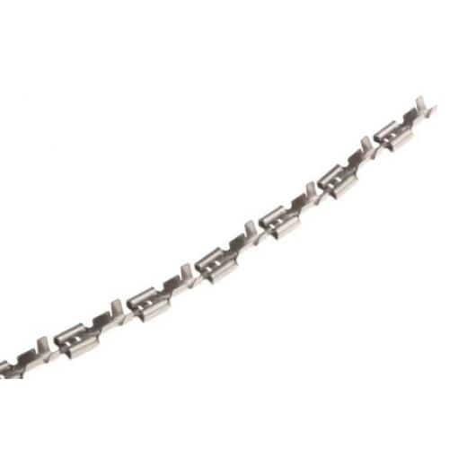 TE Connectivity Zásuvný konektor, řada: FASTON .250 Neizolované, 6.35 x 0.81 mm, Stříbrná Vnitřní, celková délka: 19 mm,