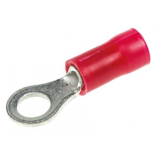 Očková koncovka, řada: PLASTI-GRIP, pokovení: Cín, 4 mm, Červená, 105 °C, min. AWG: 22 AWG, max. AWG: 16 AWG, Izolované,