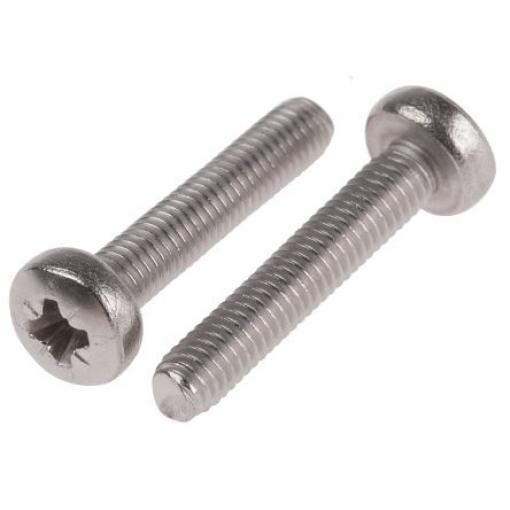 RS PRO Šroub s nízkou půlkulovou hlavou Drážka, Obyčejný, Nerezová ocel hlavice Kónická, velikost závitu: M2 16.0 mm