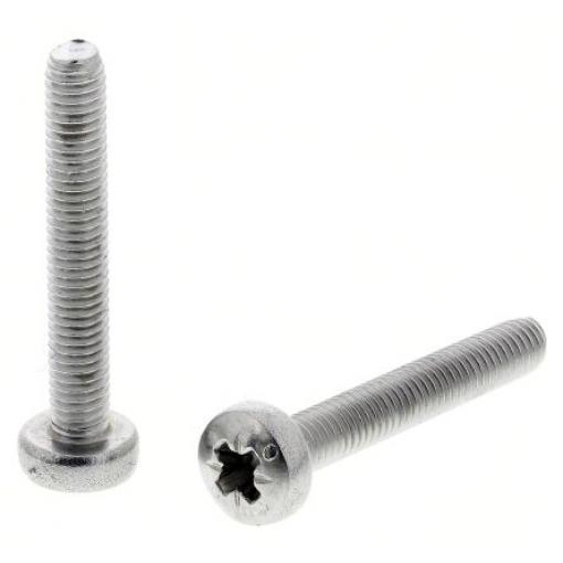RS PRO Šroub s nízkou půlkulovou hlavou Drážka, Obyčejný, Nerezová ocel hlavice Kónická, velikost závitu: M2 20.0 mm