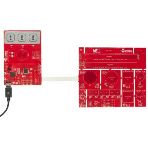 Infineon Sada pro hodnocení, CY8CKIT-148, PSoC, MCU CY8CKIT-148-COIL, Mikrokontrolér, Breakout deska cívky MagSense pro
