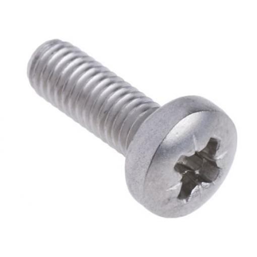 RS PRO Šroub s nízkou půlkulovou hlavou Pozidriv, Obyčejný, Nerezová ocel hlavice Kónická, velikost závitu: M2 12.0 mm