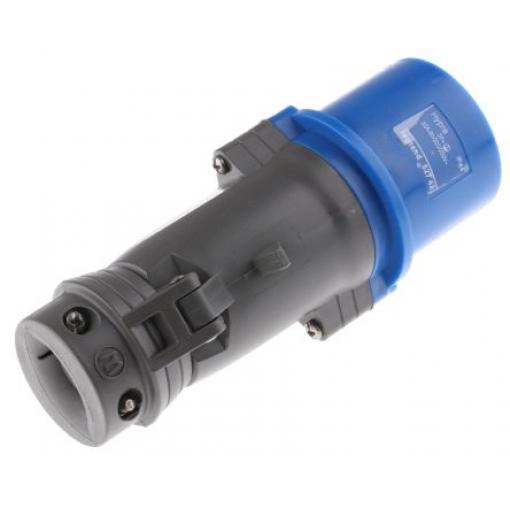 Legrand Průmyslový napájecí konektor, řada: HYPRA, IP44, Kabel, formát pólů: 2P+PE, orientace těla: Rovný barva Modrá,