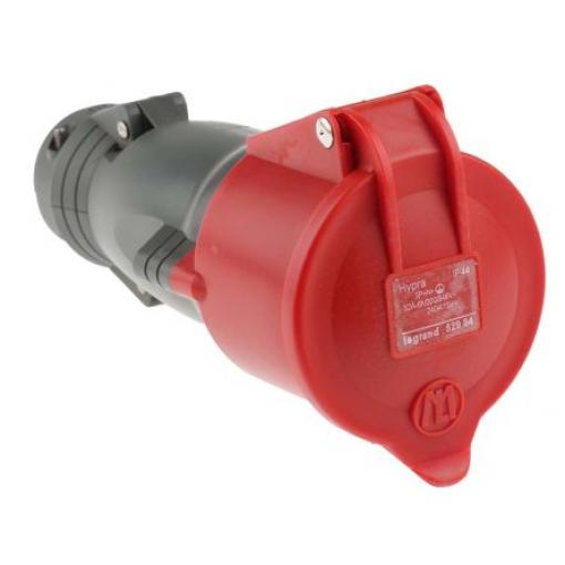 Legrand Průmyslová zásuvka, IP44, Panel barva Červená, 32 A, 400 V