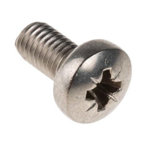 RS PRO Šroub s nízkou půlkulovou hlavou Pozidriv, Obyčejný, Nerezová ocel hlavice Kónická, velikost závitu: M2 10.0 mm