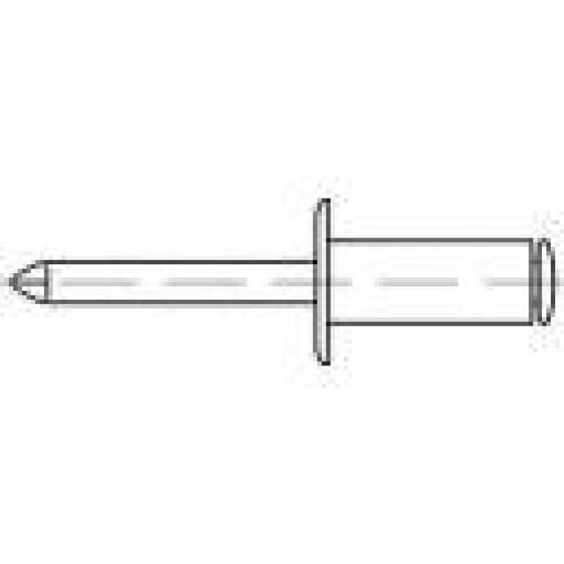 trhací nýt TOOLCRAFT 159869, (Ø x d) 3.2 mm x 10 mm, ocel, 500 ks