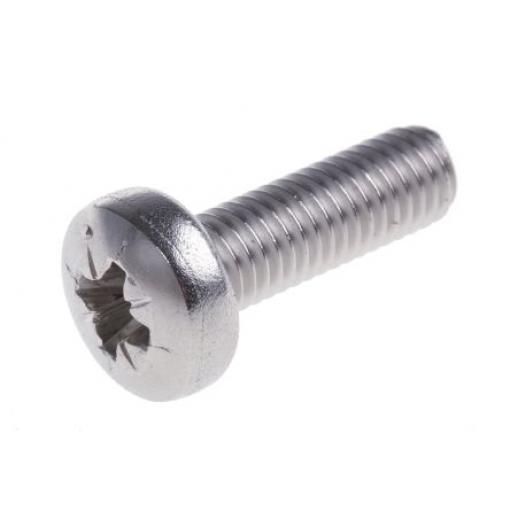 RS PRO Šroub s nízkou půlkulovou hlavou Pozidriv, Obyčejný, Nerezová ocel hlavice Kónická, velikost závitu: M2 16.0 mm