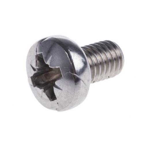RS PRO Šroub s nízkou půlkulovou hlavou Pozidriv, Obyčejný, Nerezová ocel hlavice Kónická, velikost závitu: M2 10.0 mm