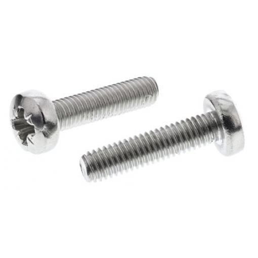 RS PRO Šroub s nízkou půlkulovou hlavou Pozidriv, Obyčejný, Nerezová ocel hlavice Kónická, velikost závitu: M2 25.0 mm